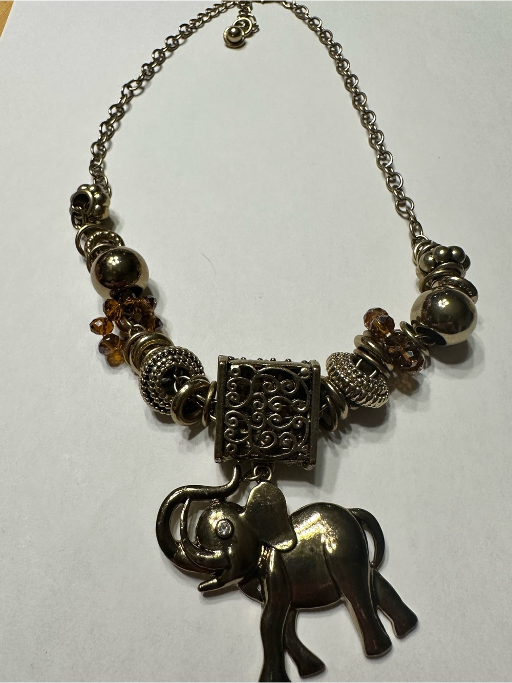Gold Elephant Pendant Statement Necklace - Women Jewelry